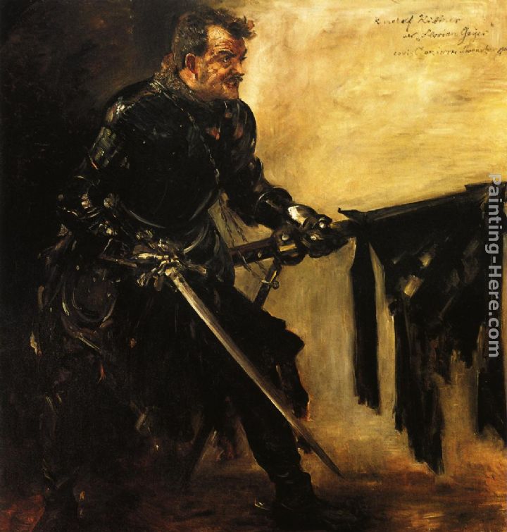 Rudolph Rittner as Florian Geyer, First Version painting - Lovis Corinth Rudolph Rittner as Florian Geyer, First Version art painting